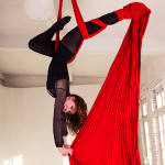 photo of aerial silks gymnast