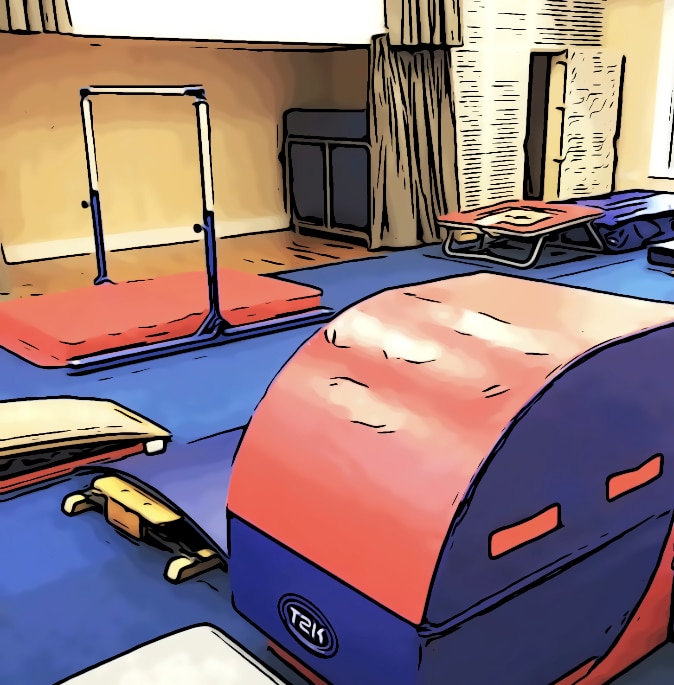pre school gymnastics setup